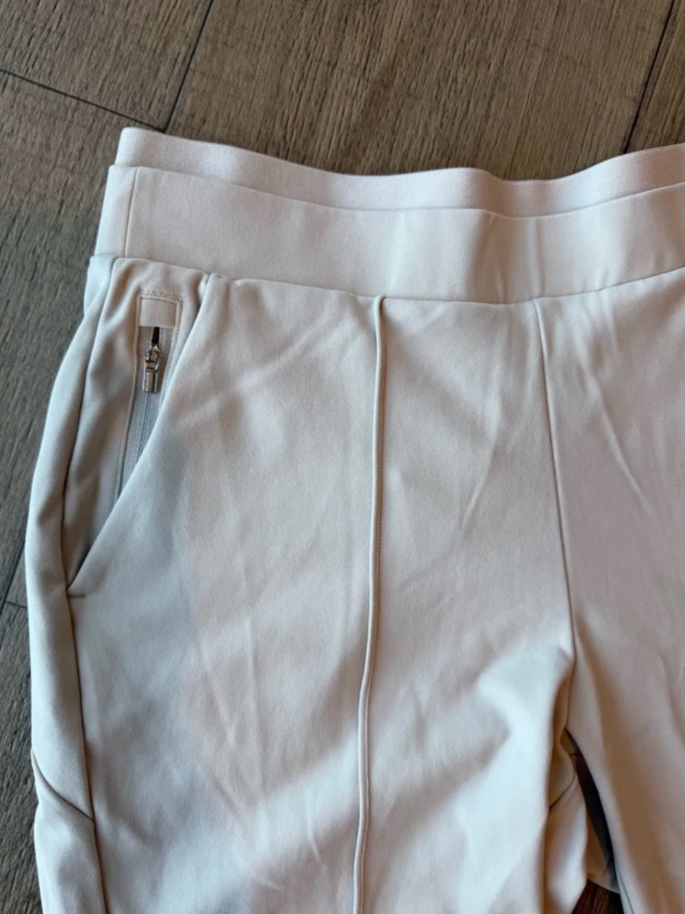 Athleta Cream Straight-Leg Pull-On Pants - Picture 2 of 4